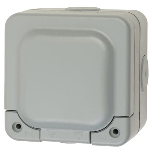 MK Logic Plus K2746WHI 13A 2G DP Outboard Rockers Switched Socket and 727 Products grey weatherproof outdoor socket