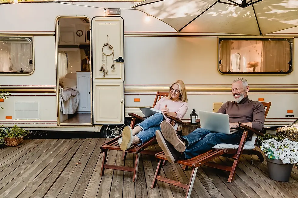 Two older people enjoying retirement