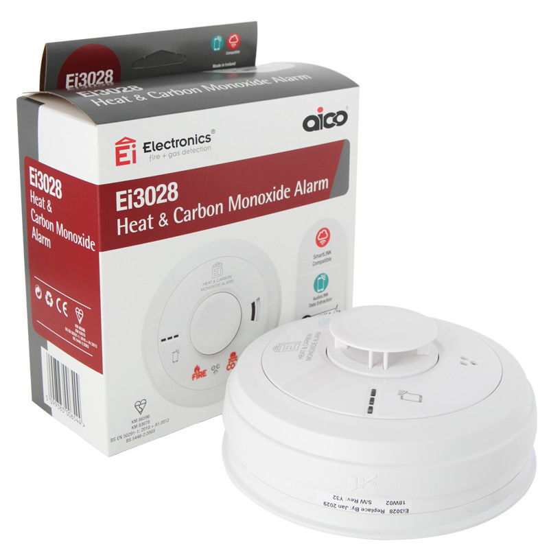 Aico Ei3028 230V Multi-Sensor Heat and CO Alarm Mains Powered with Battery