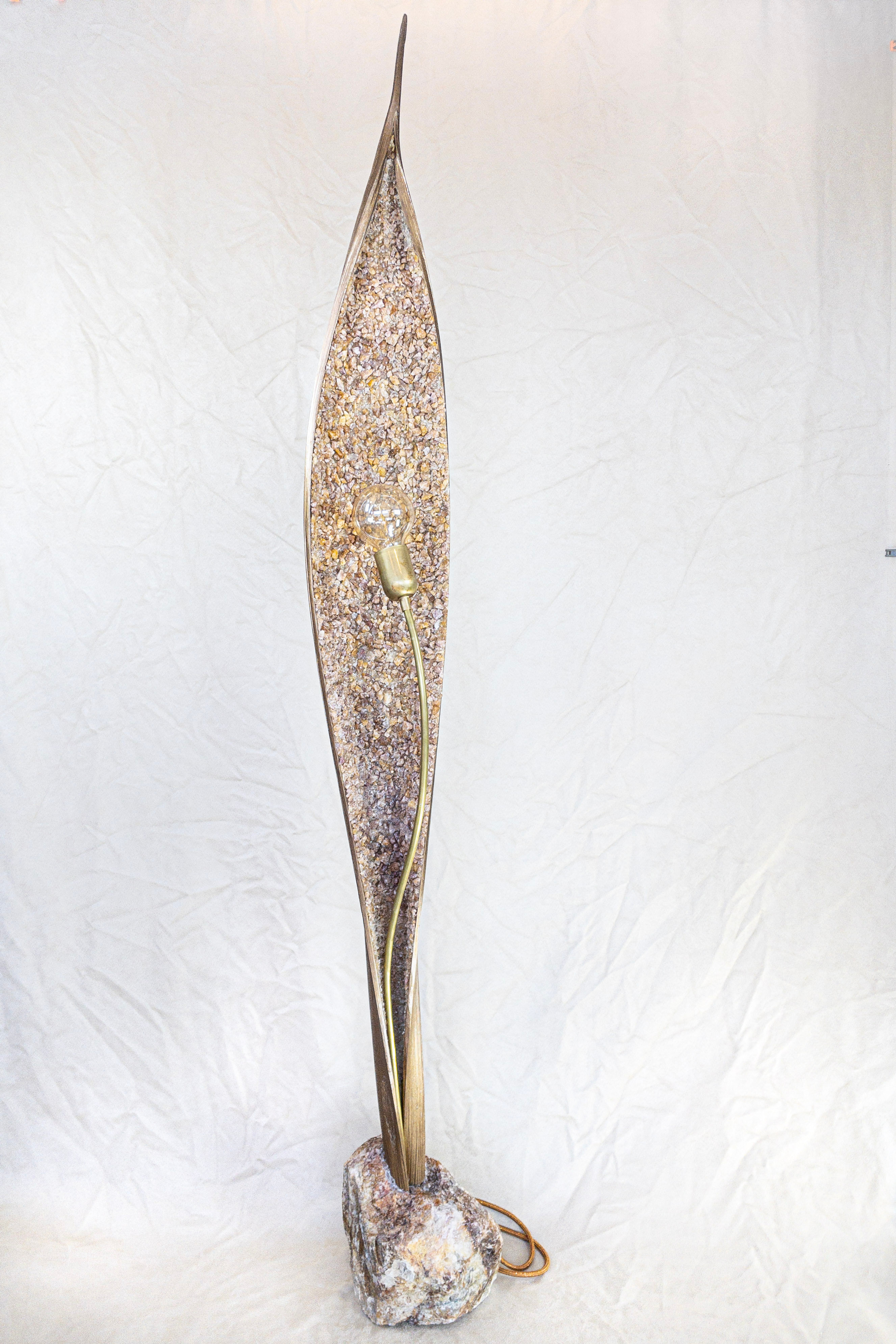 Floor lamp with ametrine base