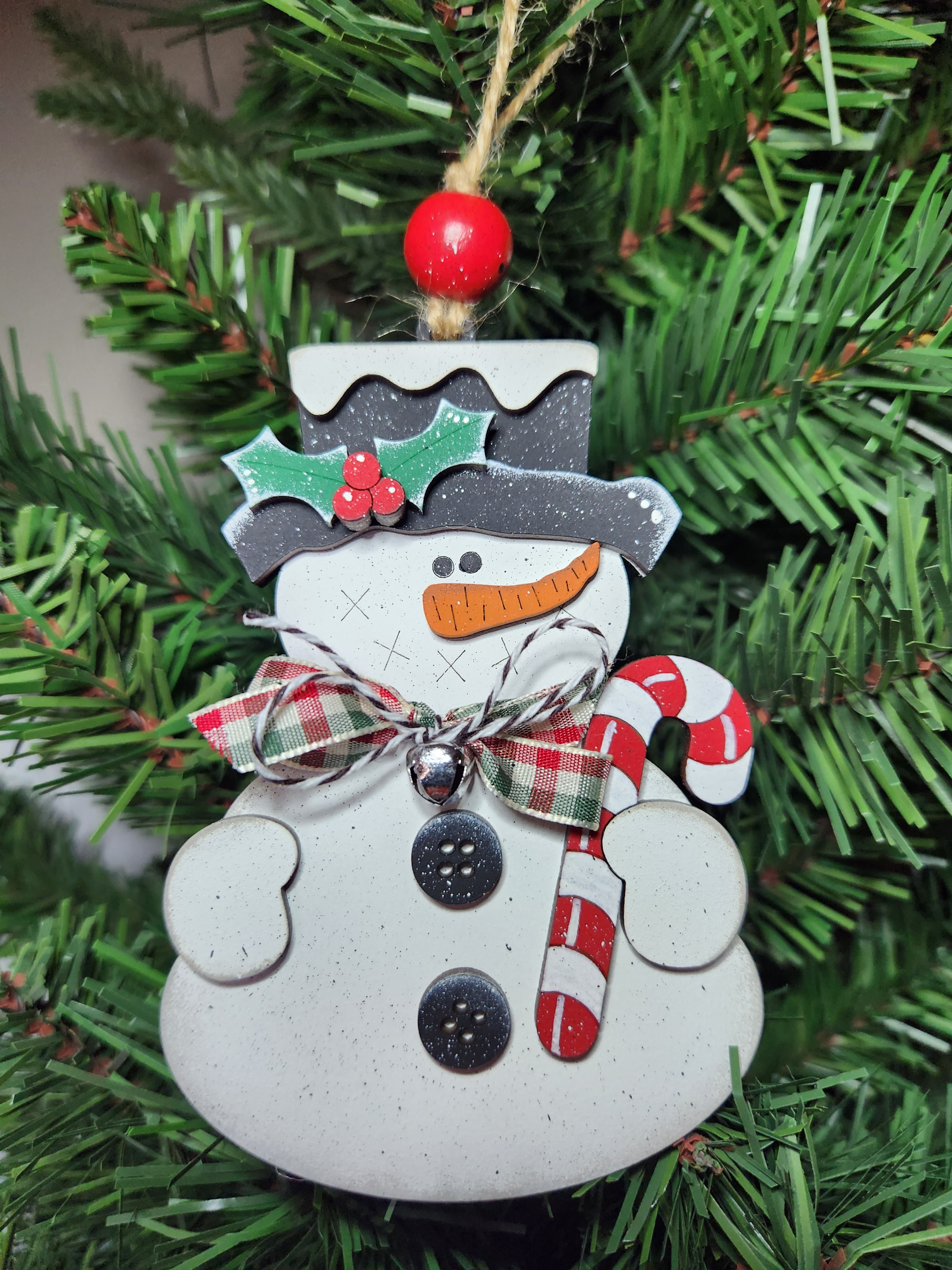 Snowman with Candy Cane
