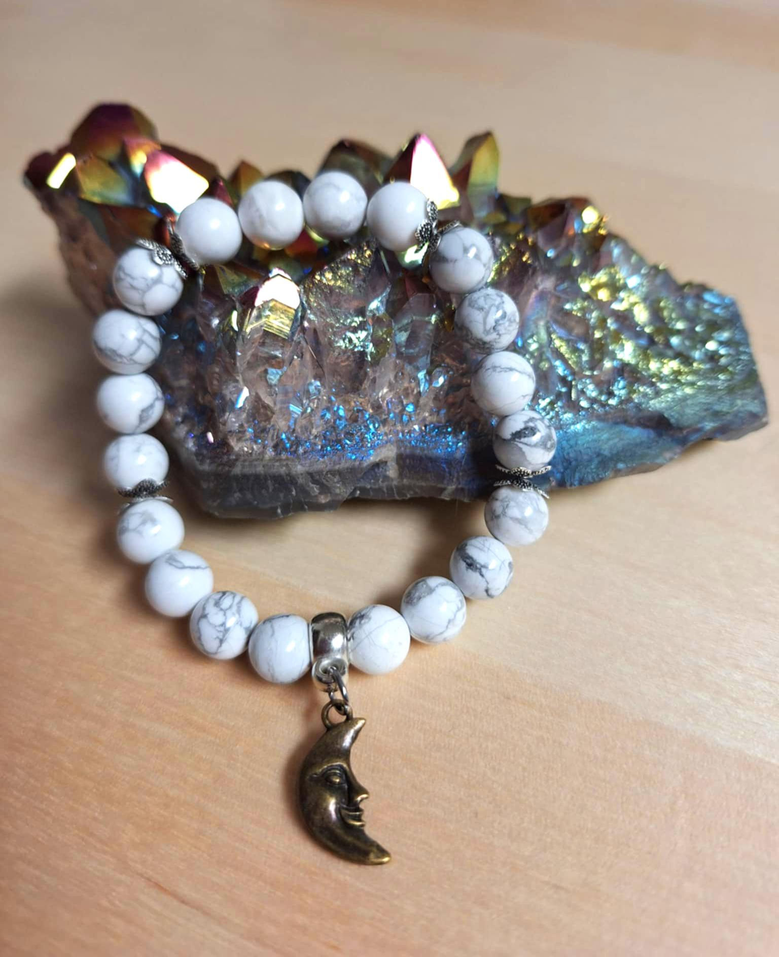 Bracelet en Howlite 6.5" - 16.5 cm