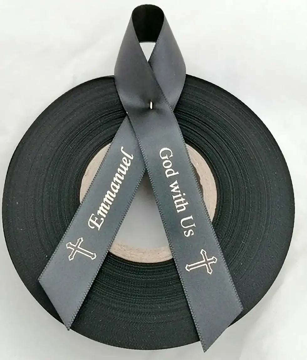 Thumbnail: Personalised Funeral Ribbon Pins - Pack of 10