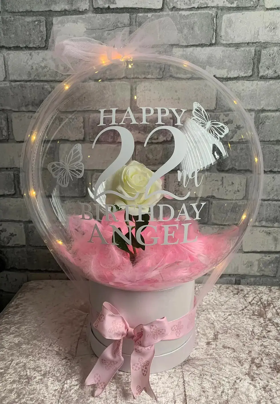 Feather & Rose Light Up Balloon