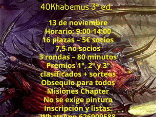 3er TORNEO 40KHABEMUS - WARHAMMER 40.000 (13-Nov-2021)