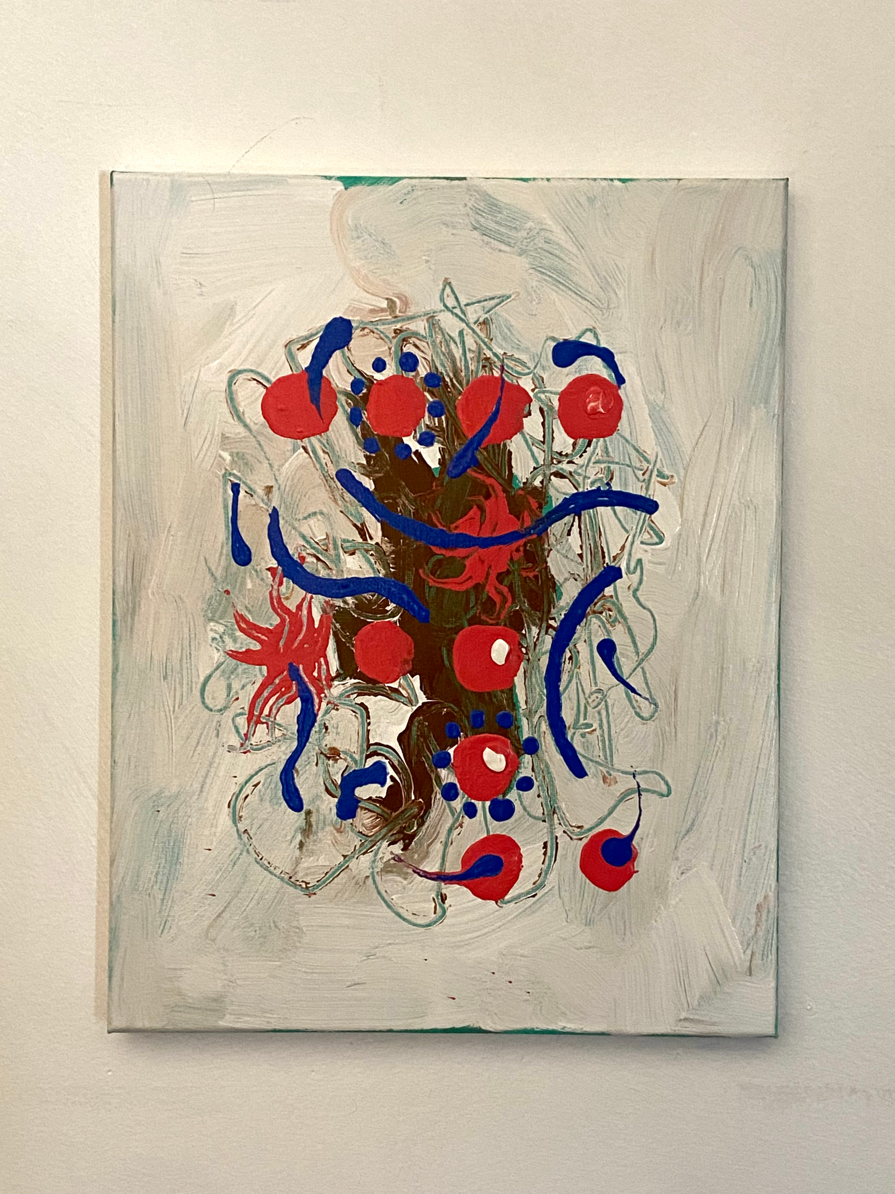 Abstract red and white