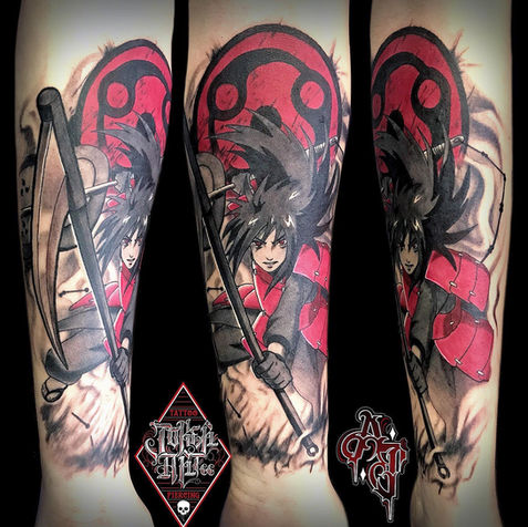 Tatuaje estilo anime manga. Hecho en Joker Art Tattoo.