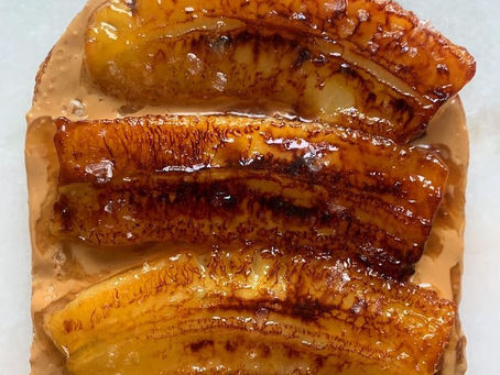 Caramelized Banana on Peanut Butter Toast