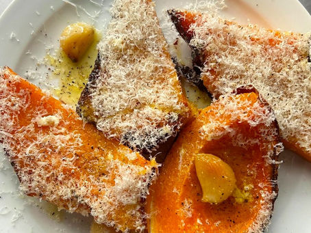 Roasted Sweet Potatoes with Butter and Parmesan