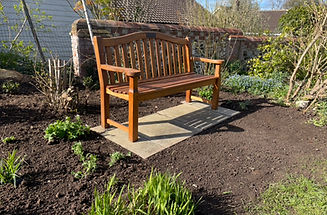 patio and bench