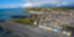 Flying over Aberystwyth promenade