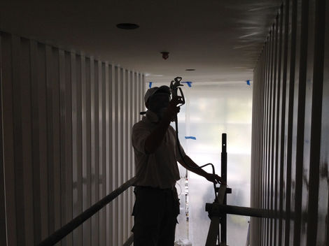 Spray painting stair case