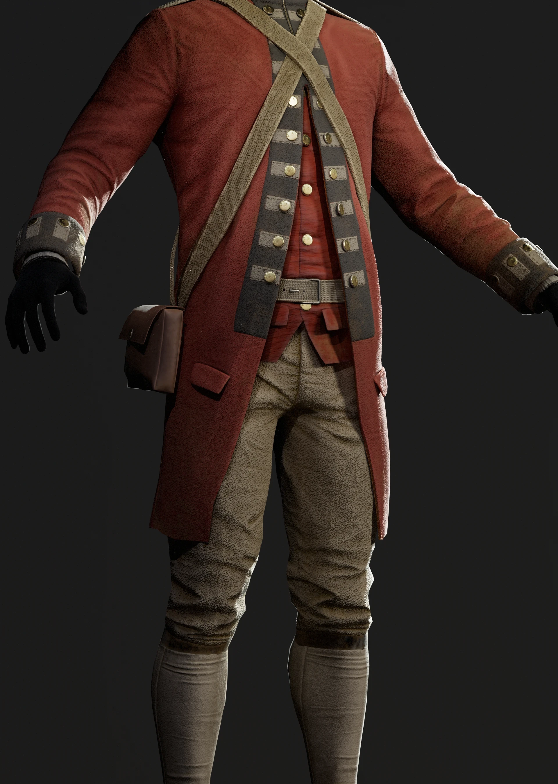 Soldier uniform outfit, a 3D character outfit render