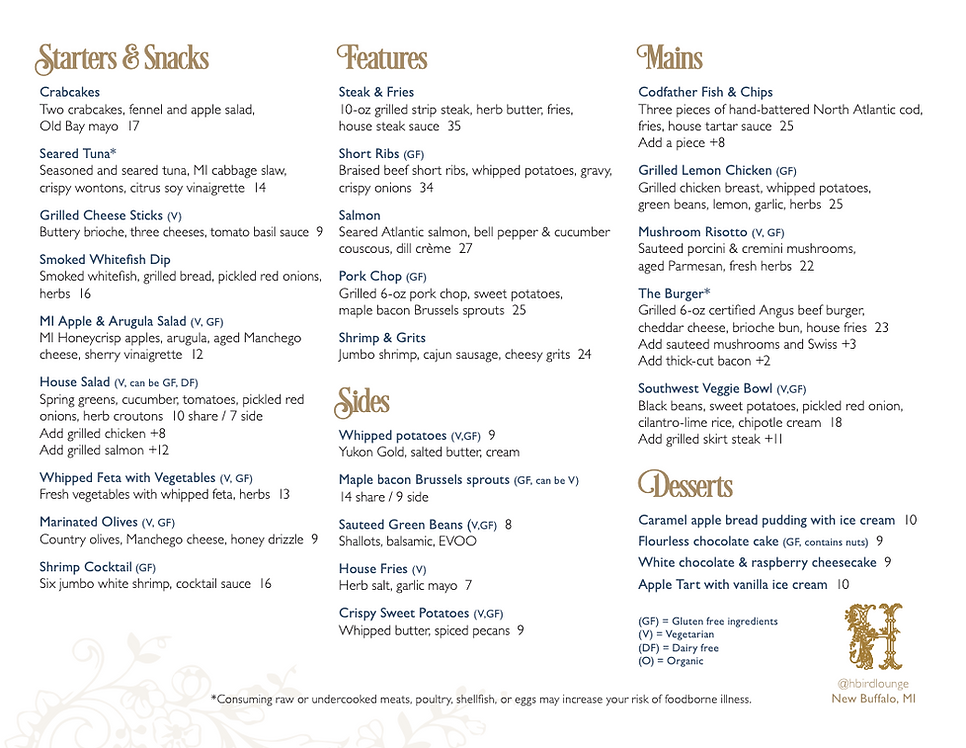 Menu pt 1 5-8-26