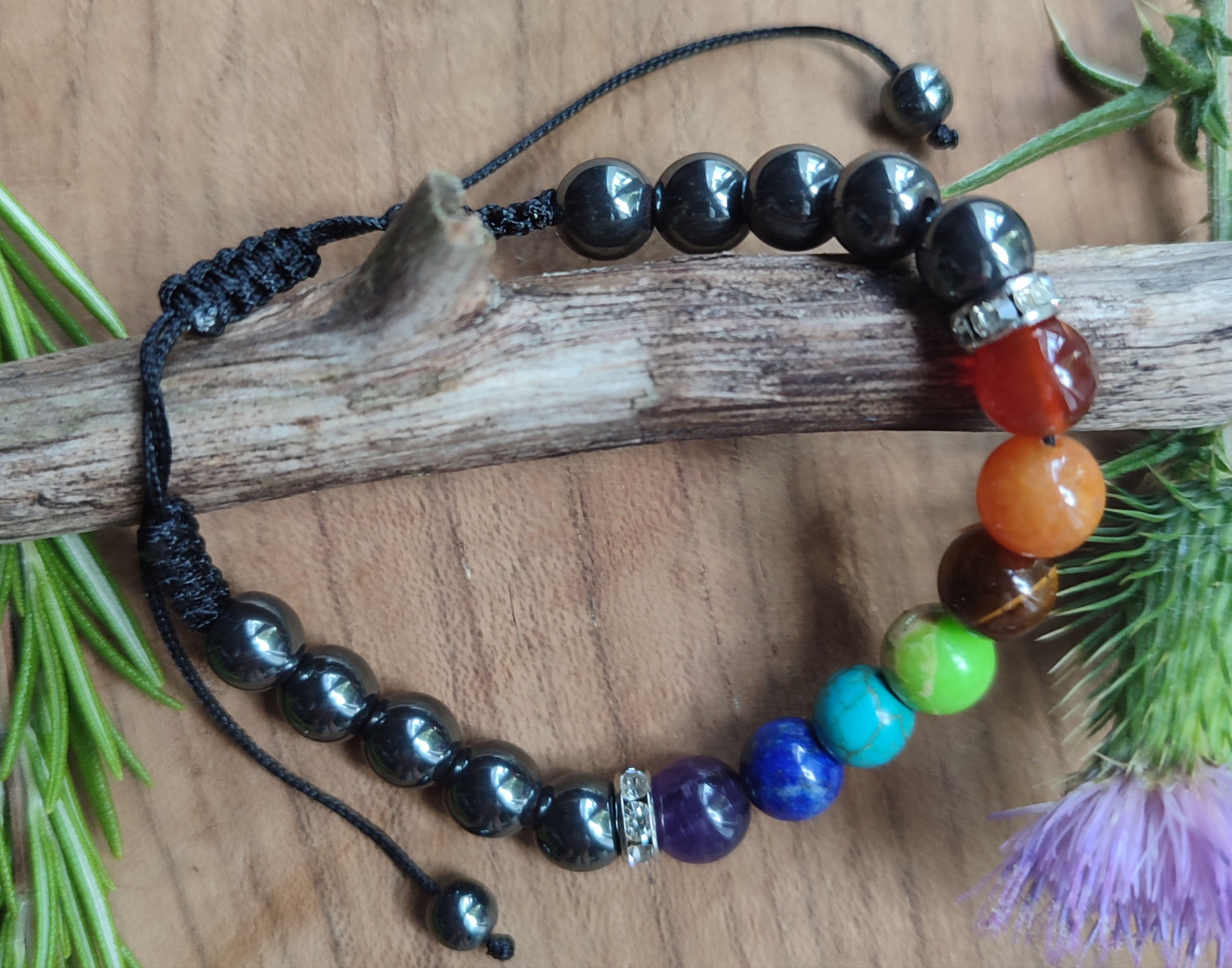 Bracelet 7 chakras ajustable