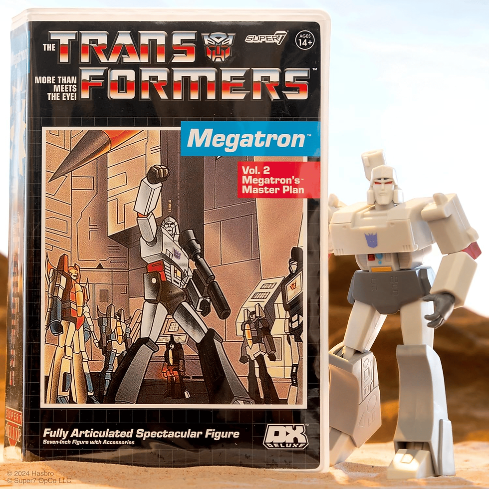 Thumbnail: Transformers Deluxe Super 7 Megatron 7" Action Figure with VHS Packaging