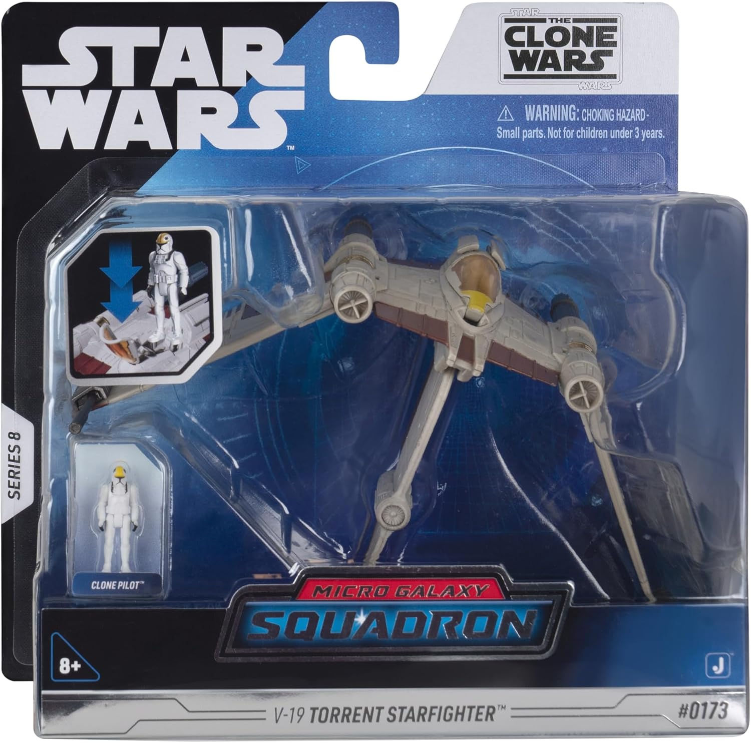 S08 #0173 Star Wars Micro Galaxy Squadron V-19 Torrent Starfighter