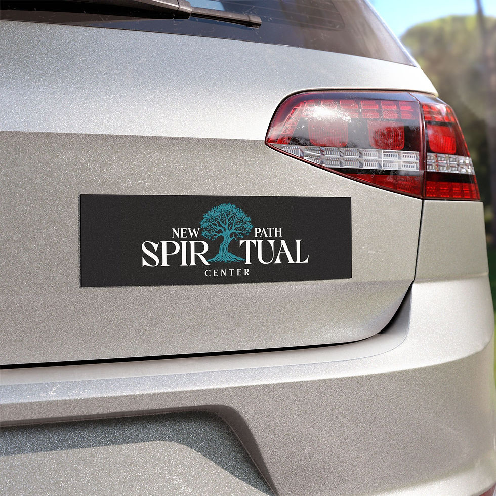Thumbnail: Car Magnet — "New Path Spiritual Center" Teal Tree Logo (Bumper Sticker Style)
