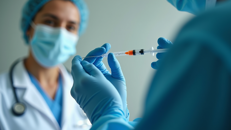 Close-up view of a healthcare professional preparing a glutathione injection