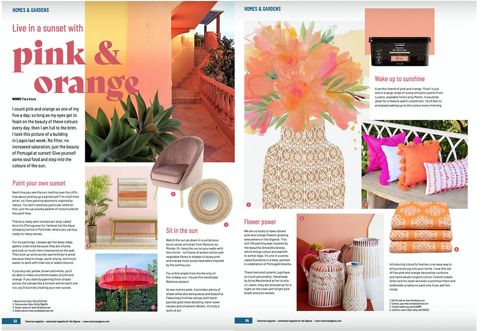 decorating with pink and orange, colourful and uplifting interiors ideas