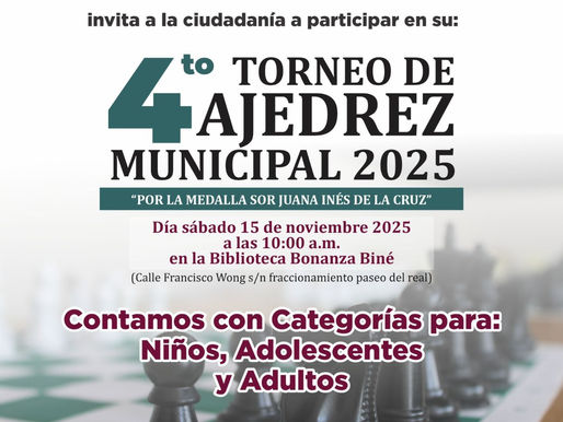 4TO TORNEO DE AJEDREZ MUNICIPAL 2025