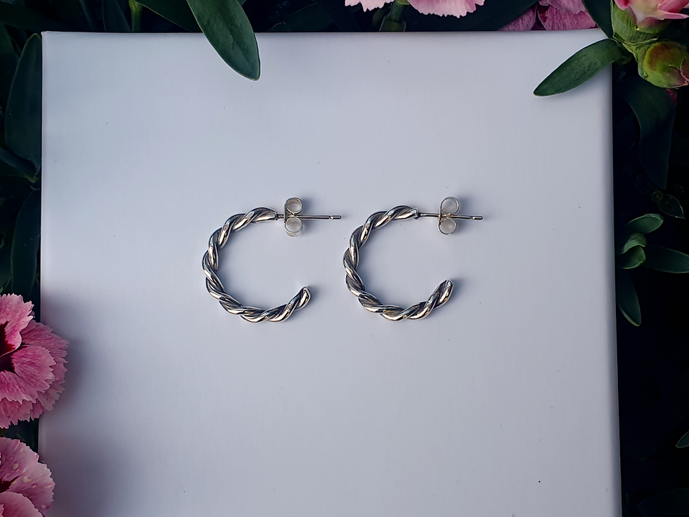 Thumbnail: The Entwined Earrings | Sterling Silver Hoops