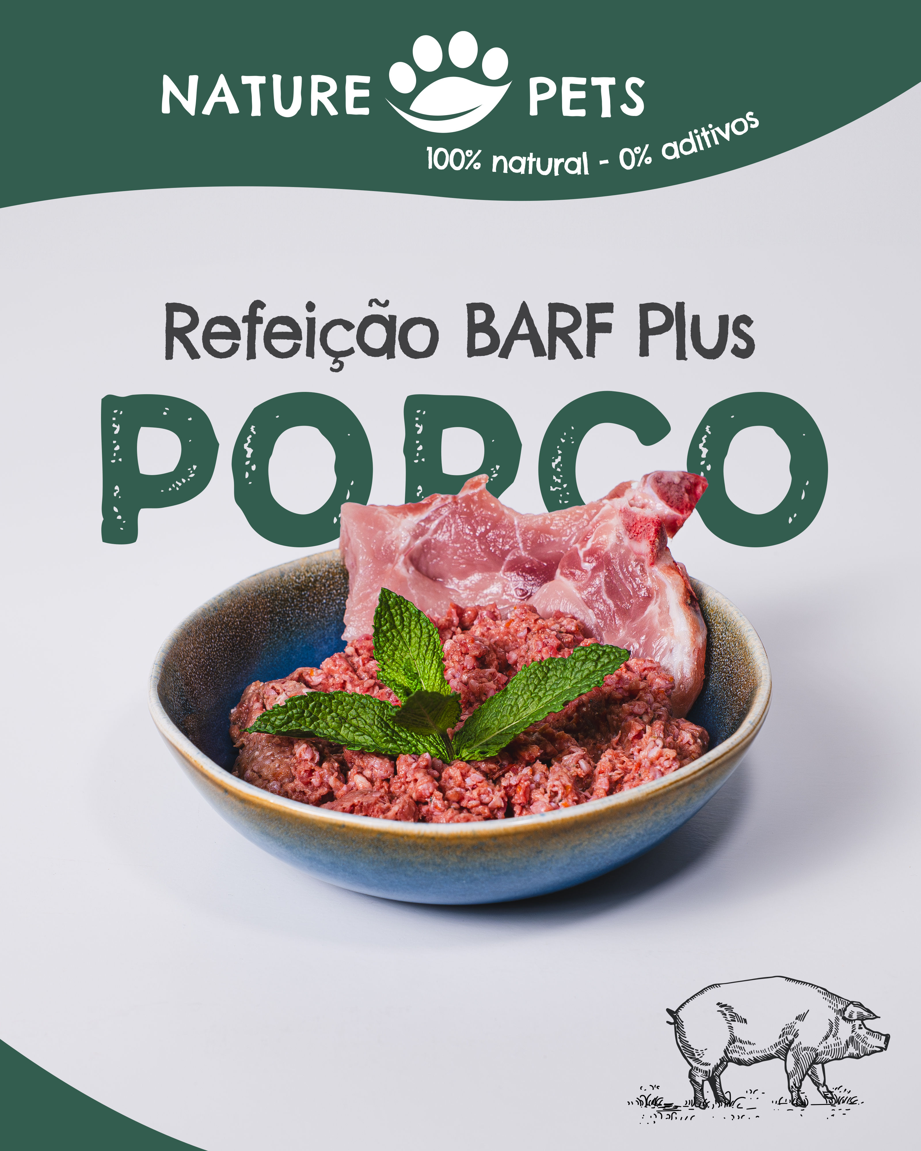 Gama PLUS - Porco para cães XL (preço por Kg)