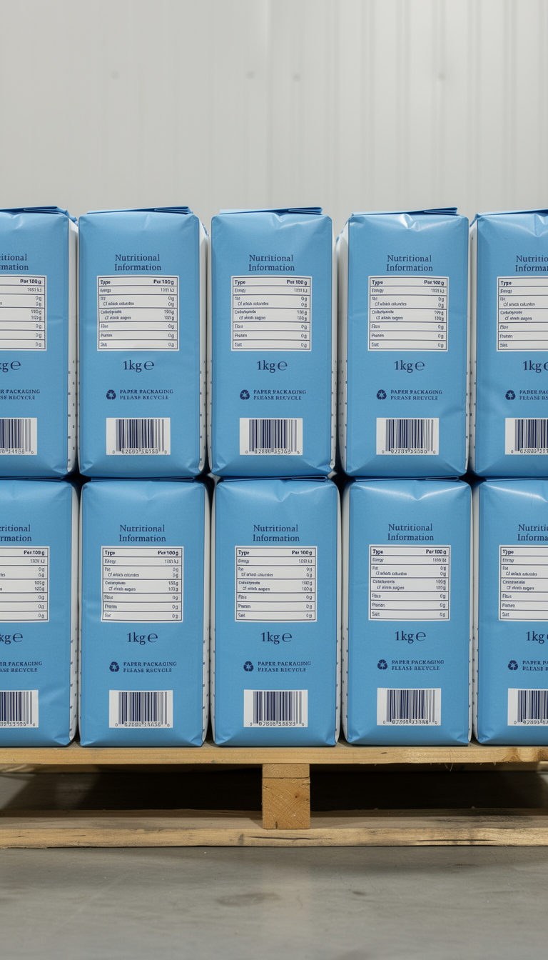 Sugar Majestic 1kg bags on a pallet