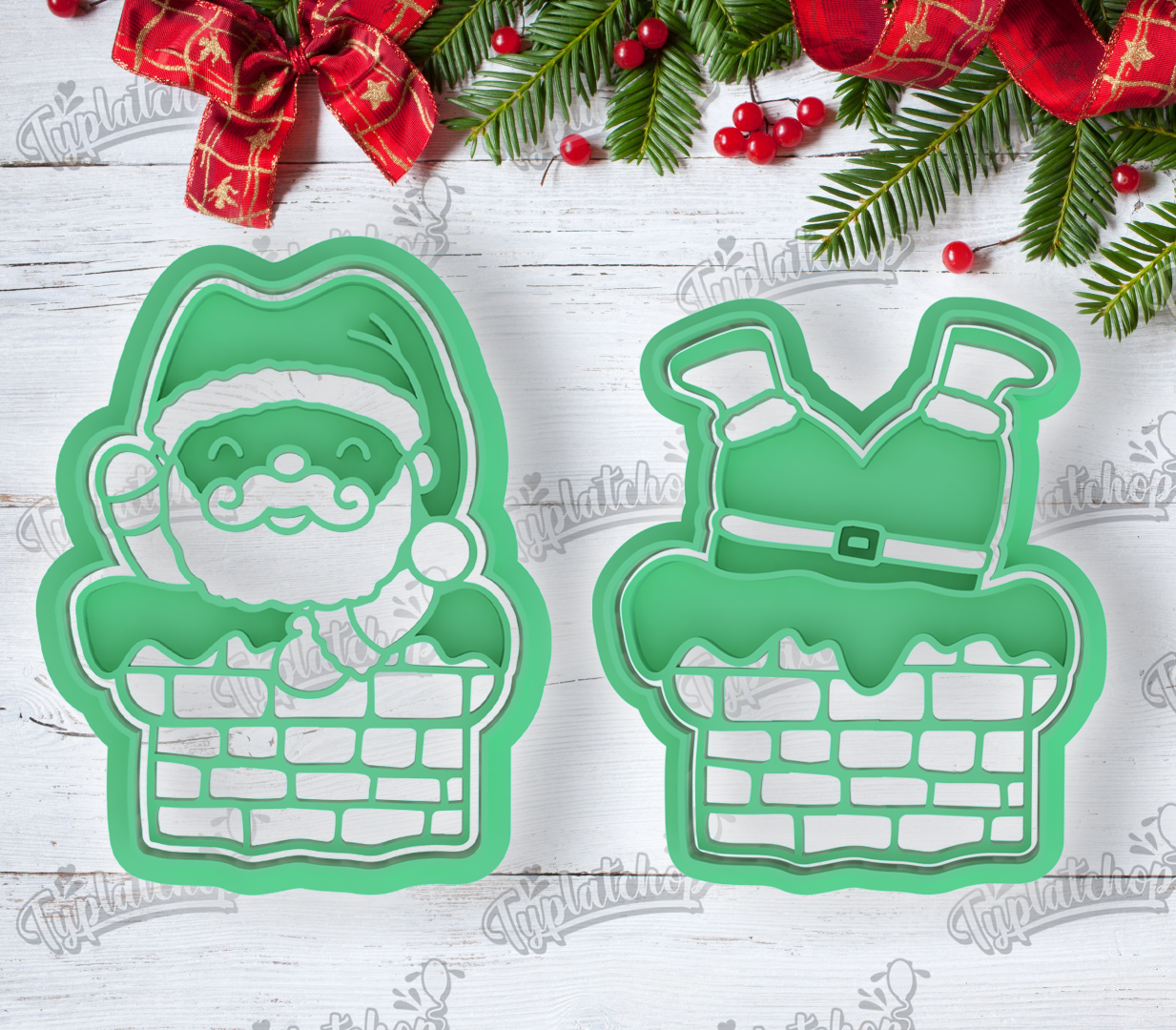 Emporte-pièce pére noël dans la cheminé