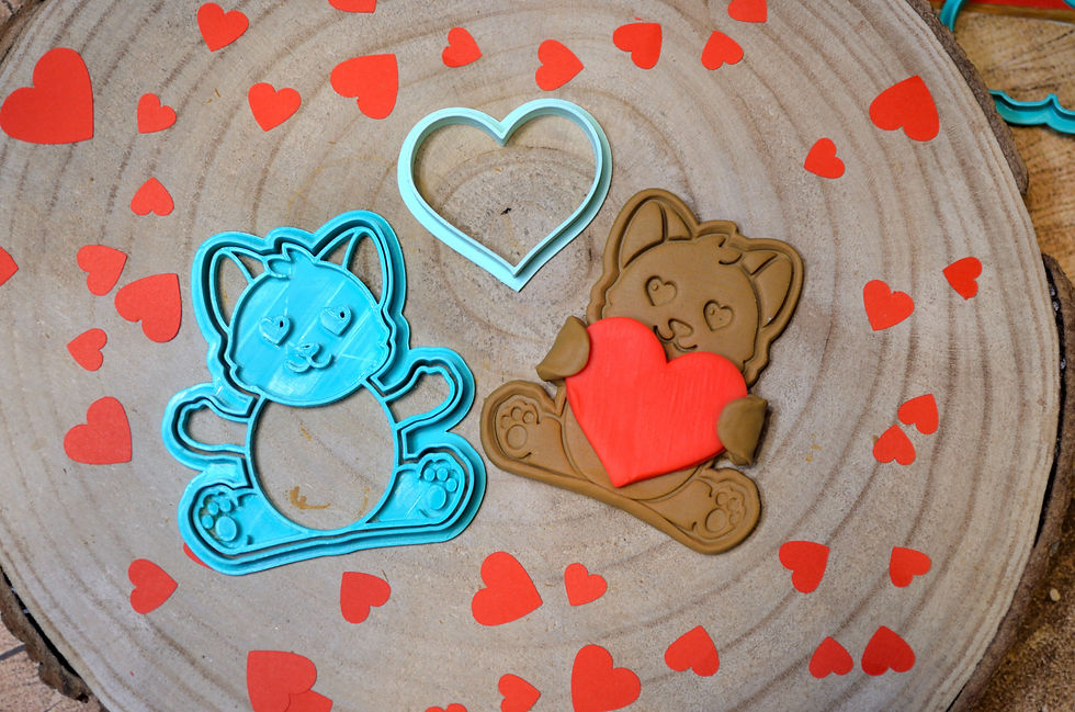 Thumbnail: Set d'Emporte-pièce chat et coeur