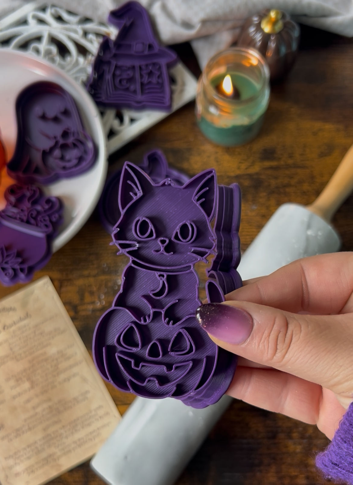 Emporte-piéce Halloween chat et citrouille