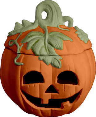 Two piece Pumpkin with leaves Light up Kit included