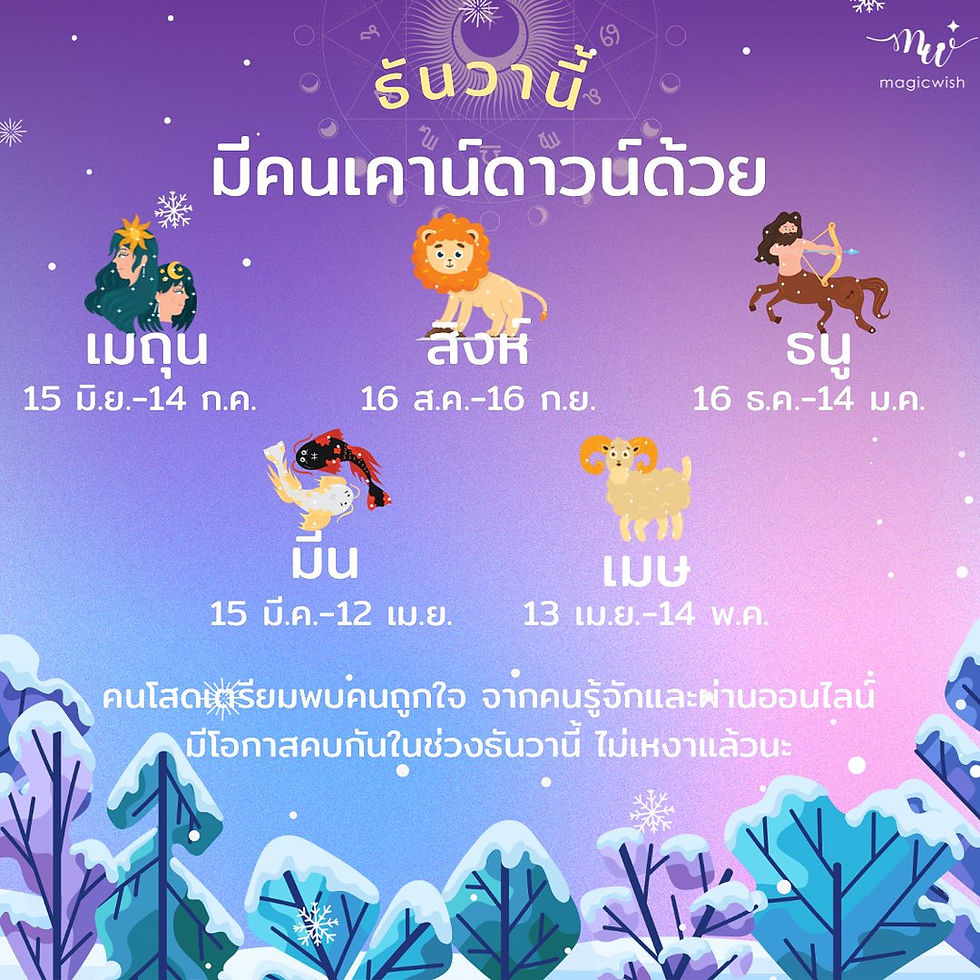 ธันวานี้ราศีไหนมีคนเคาน์ดาวน์ด้วยน้า..และขอแนะนำสร้อยข้อมือเสริมดวงด้านความรักจาก MagicWish