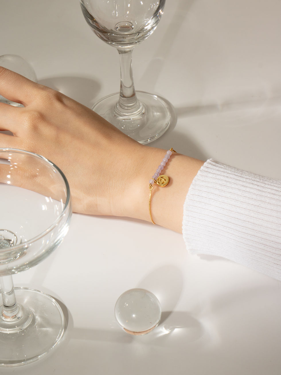 สร้อยข้อมือมงคล MagicWish Tarot Collection จี้ Ace of Pentacle สีทอง 18K