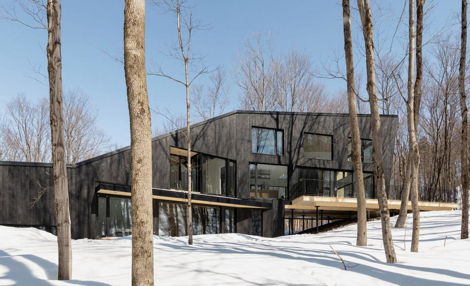 Modern home with large picture windows