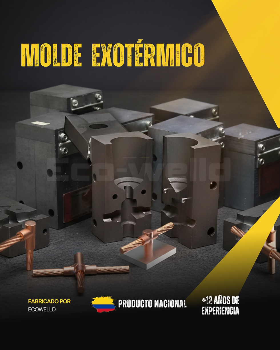 Molde de grafito ECOWELLD para soldadura exotérmica en sistemas de puesta a tierra