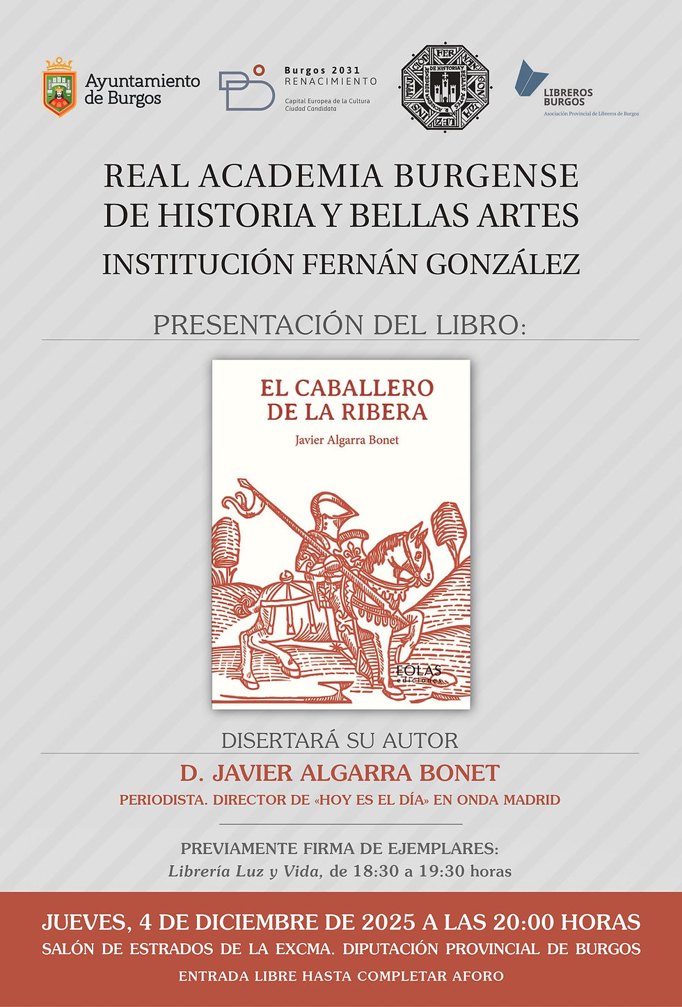 Presentación en Burgos en 4 de diciembre