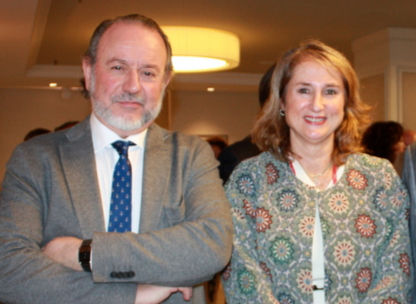 El conductor del acto, Eurico Campano, y la Viceconsejera de Economía y Empleo, Carmen Tejera Gimeno
