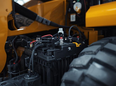 application of starting batteries in construction machinary, clean and neat background (1)