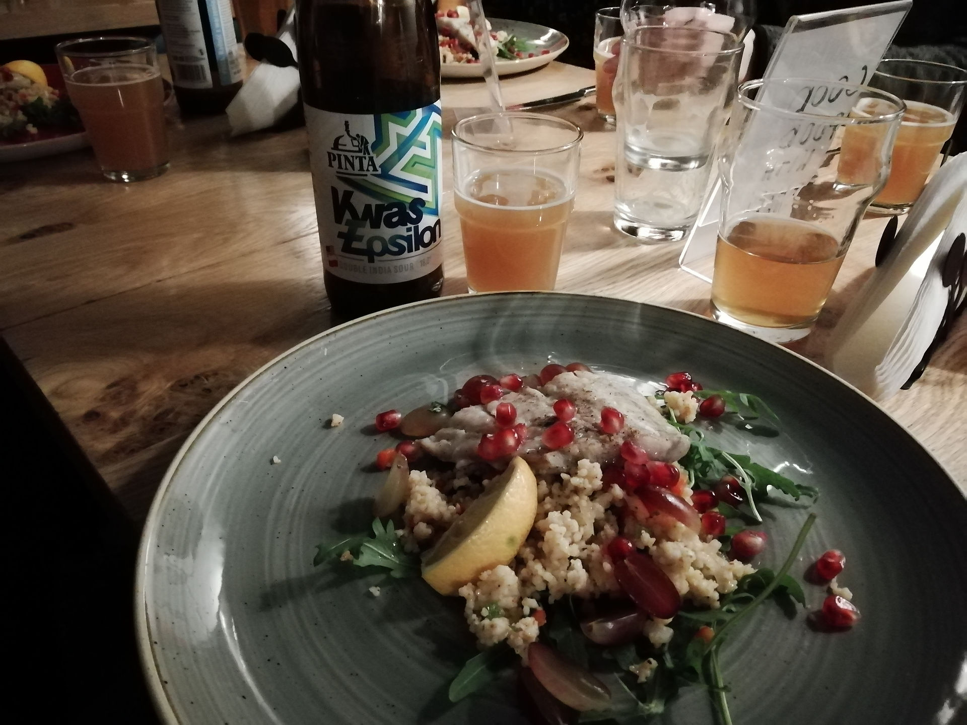 Kwas Epsilon with cod couscous salad