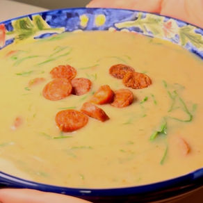 Caldo verde com linguiça 