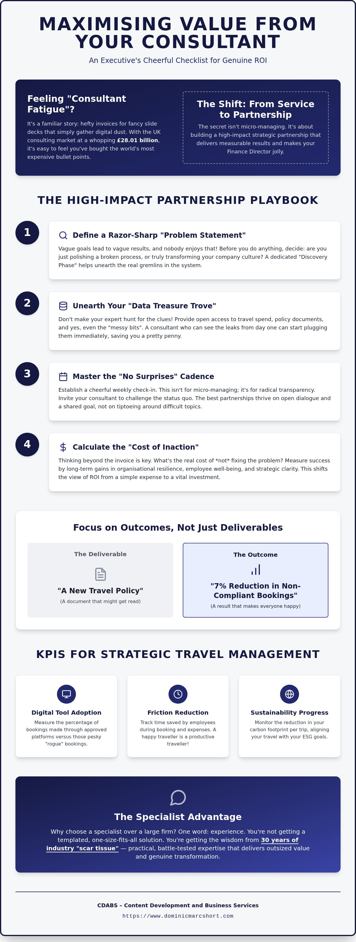 Maximizing value from a business consultant