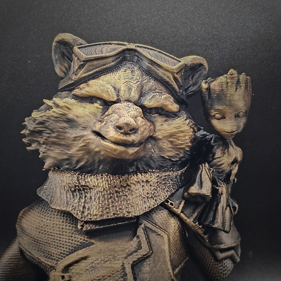 Thumbnail: Rocket Raccoon and Groot 3d Printed Bust