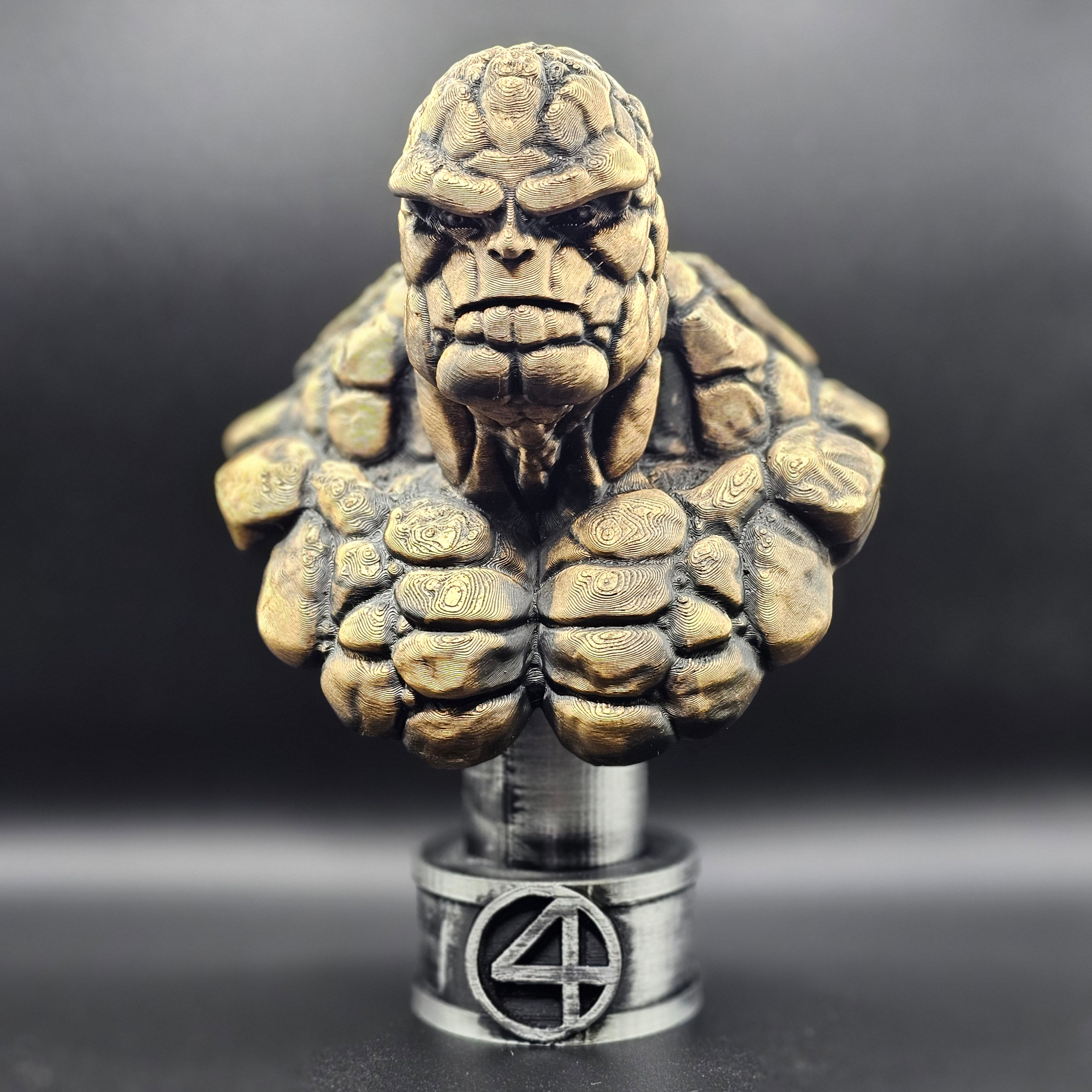 Thing 3d Printed Statue Bust - 6 Inches Tall - Hand Painted