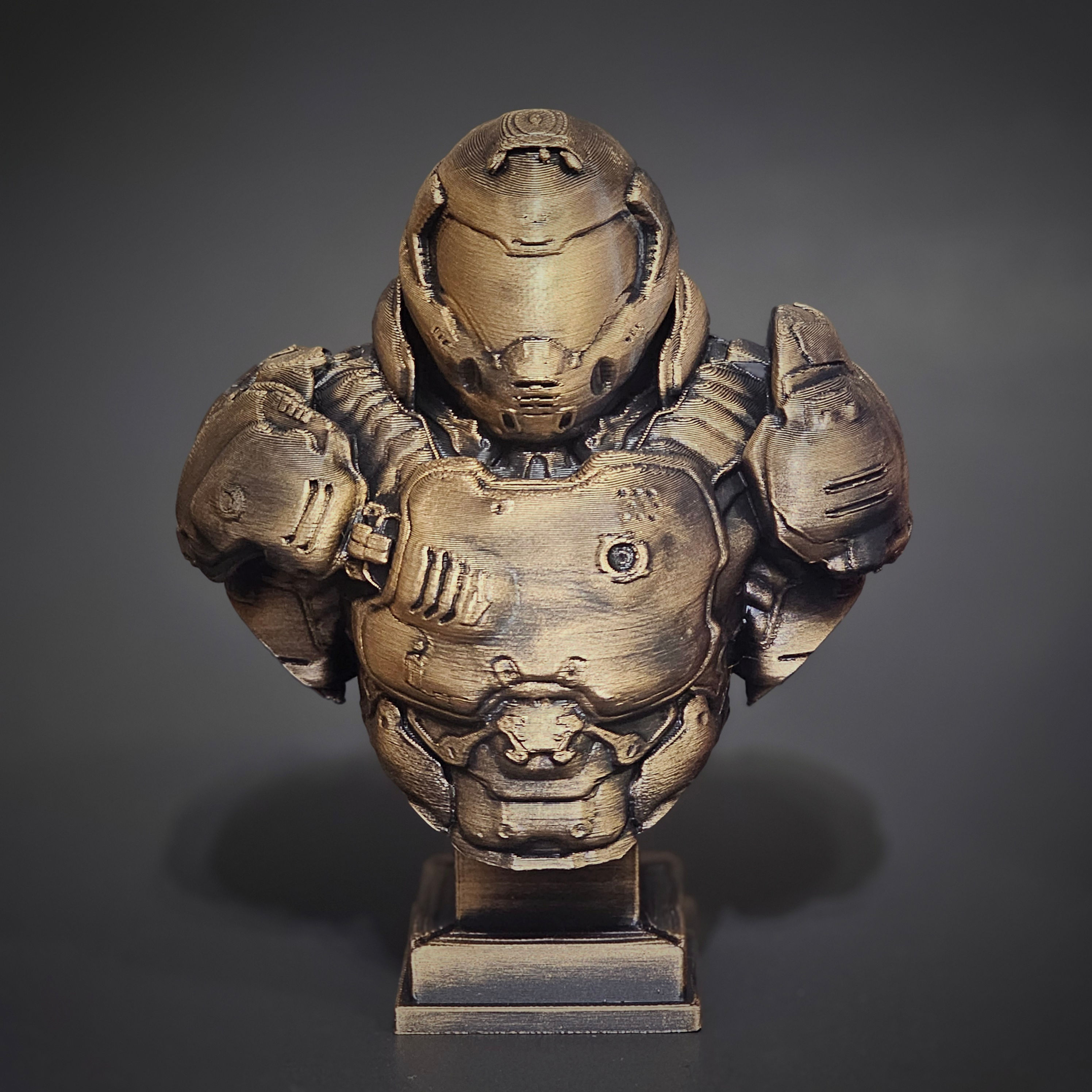 Doom Doomslayer 3d Printed Bust - Hand Painted - 6 Inches Tall