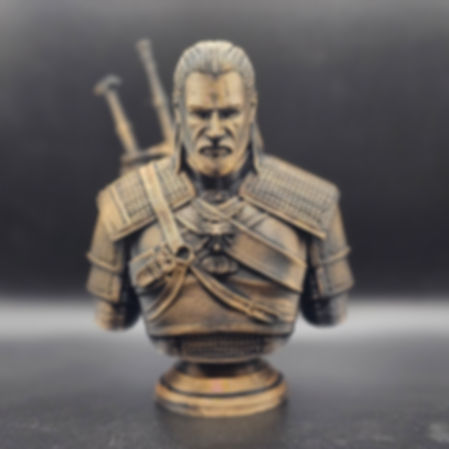 The Witcher Geralt 3d Printed Bust - Hand Painted - 6 Inch