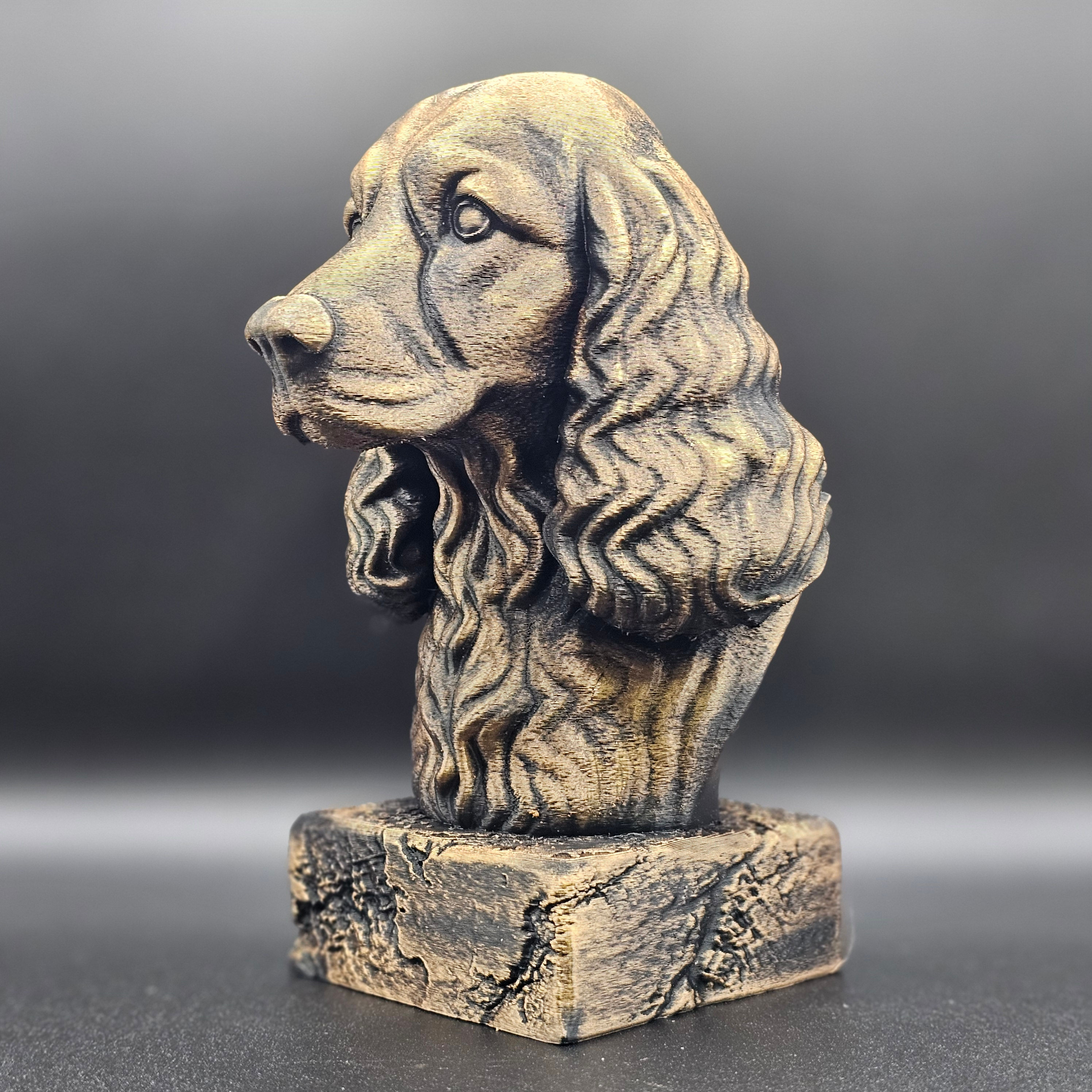 Cocker Spaniel 3d Printed Bust - 6 Inch - Hand Painted