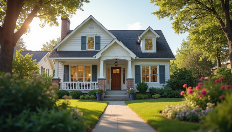 Eye-level view of a charming single-family home in Hampton Roads neighborhood