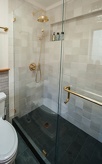 Walk-in shower at Tomales Bay Cottage