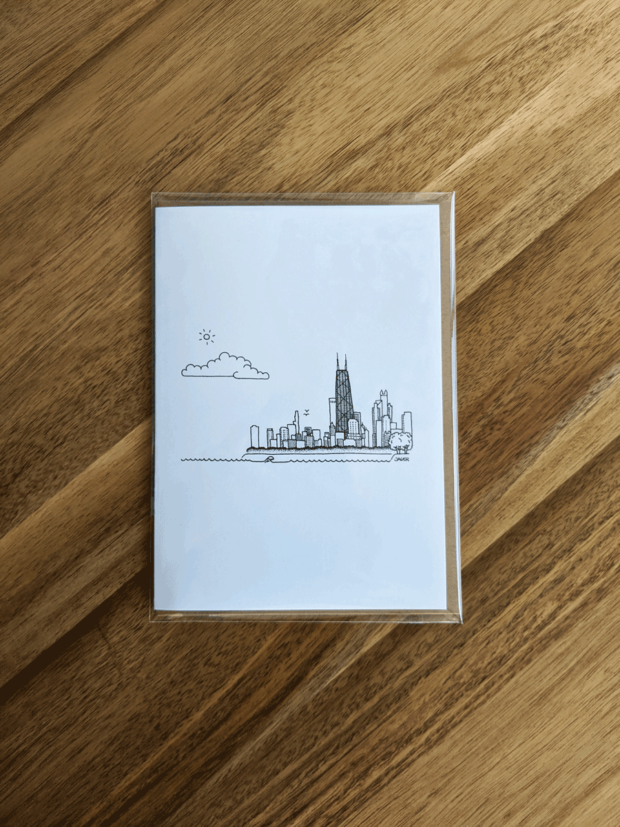 Chicago Skyline Hancock greeting card